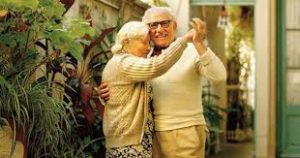 Elderly couple enjoying life after ketamine wannabe drug treatment.