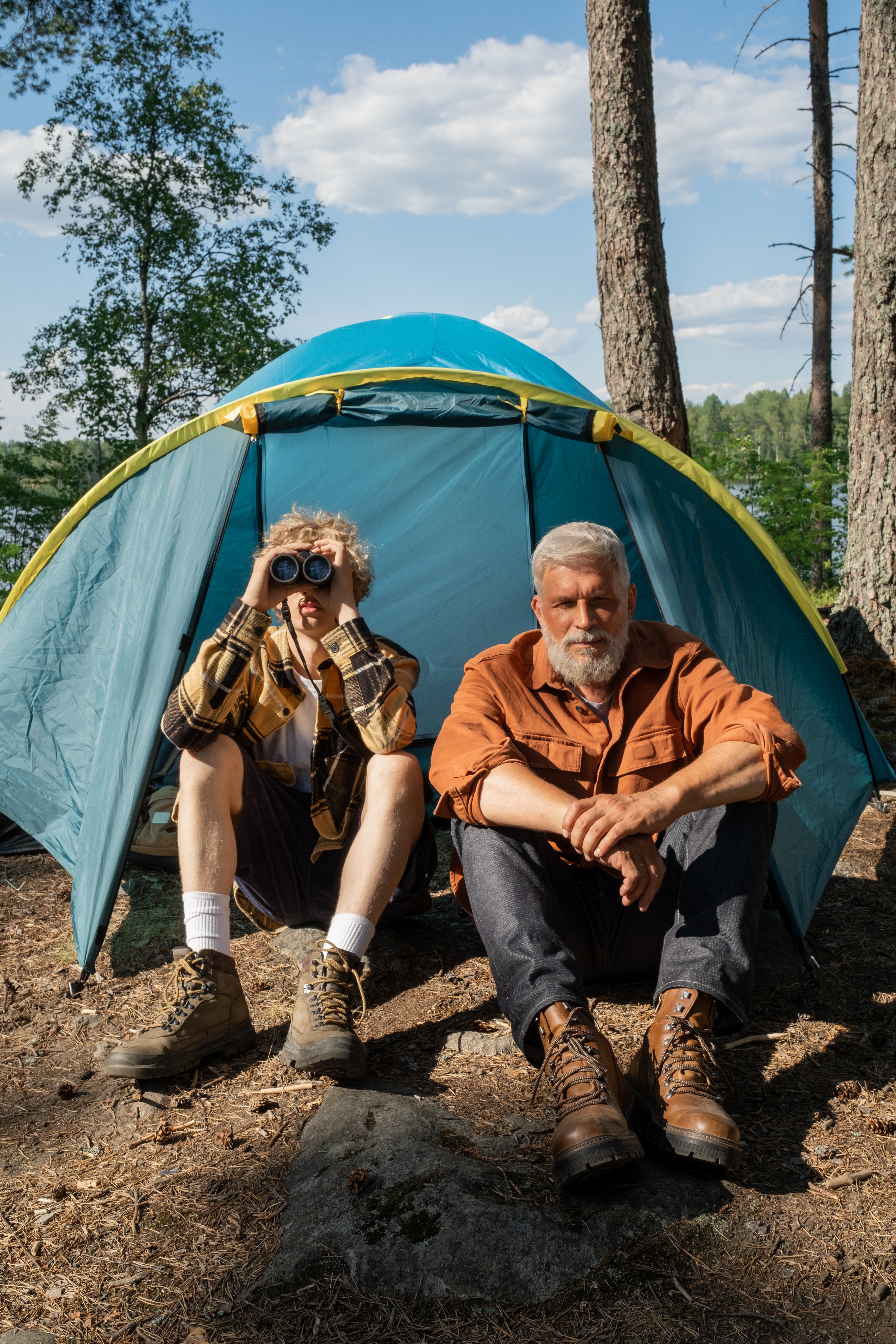 A camping trip can help to relieve worry about son's apathy.